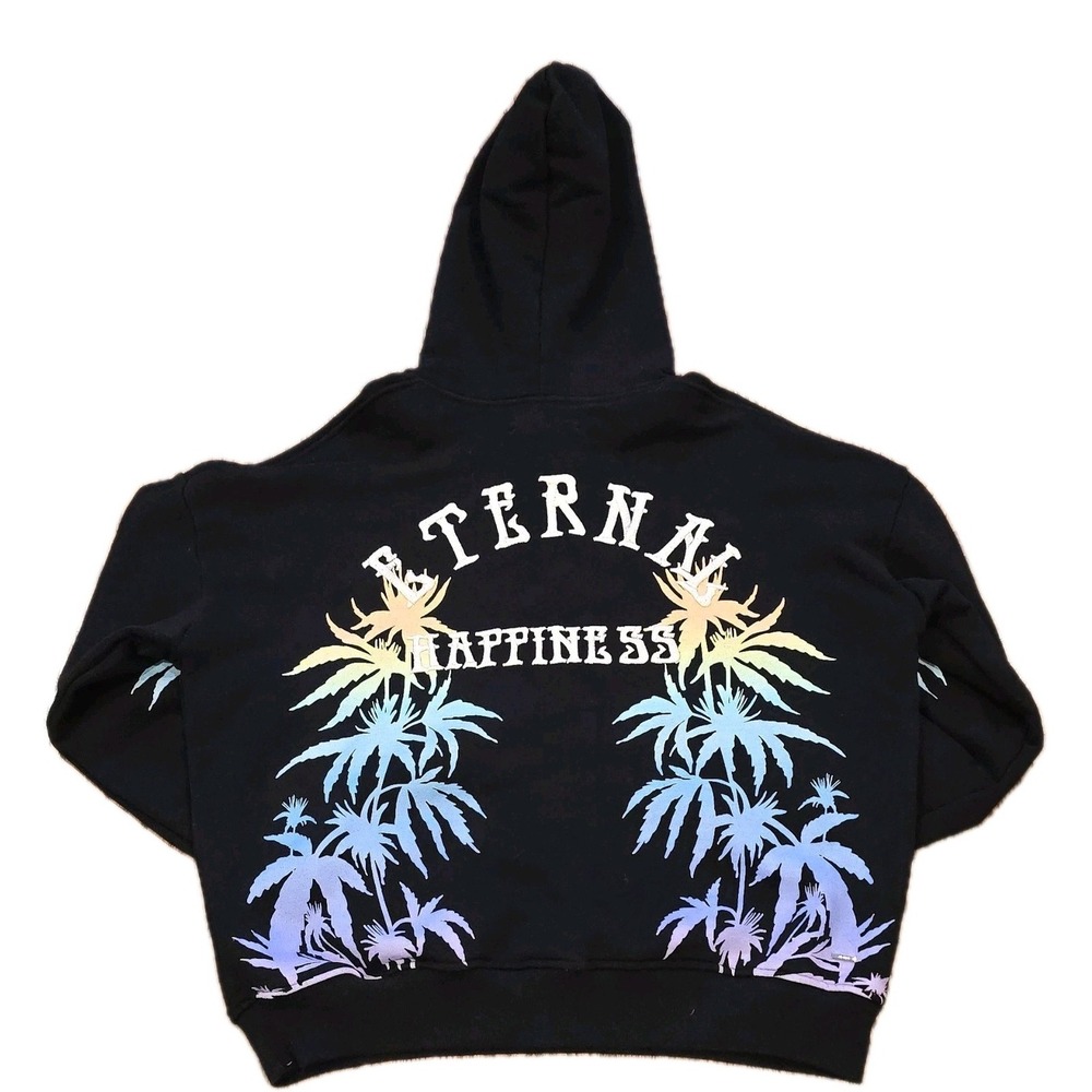 Amiri Eternal Happiness Cotton Oversized Fit Black Hoodie Small Great Condition!